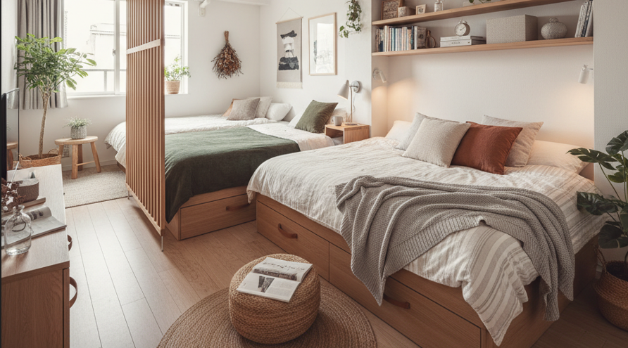 狭い 部屋 ベッド 配置