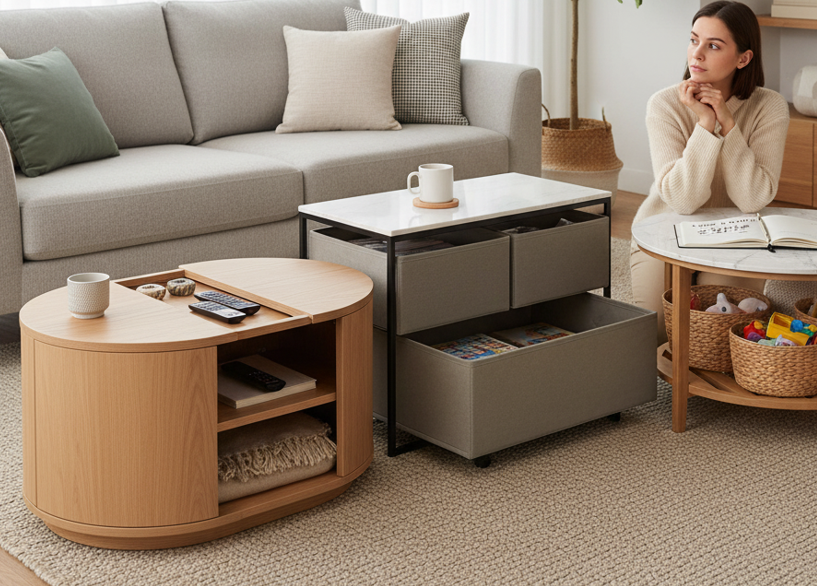 おしゃれで機能的なローテーブル 収納付きの選び方