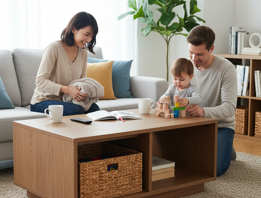 ローテーブル 収納付き おしゃれを実際に使ったレビュー