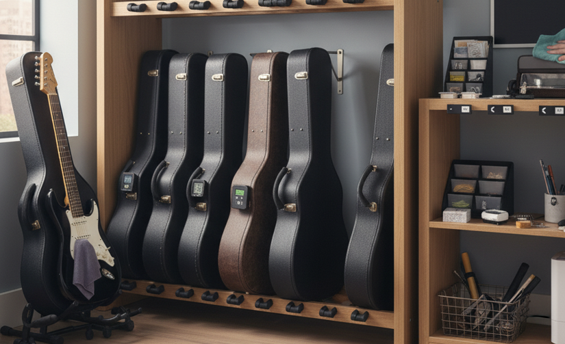 ギターをケースごと安全に保管するための注意点と整理のコツ