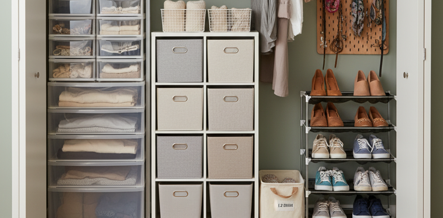 折戸クローゼットの収納テクニック|隠れたデッドスペースを活かすコツ 8 折戸クローゼットにおすすめの収納グッズ・アイテム