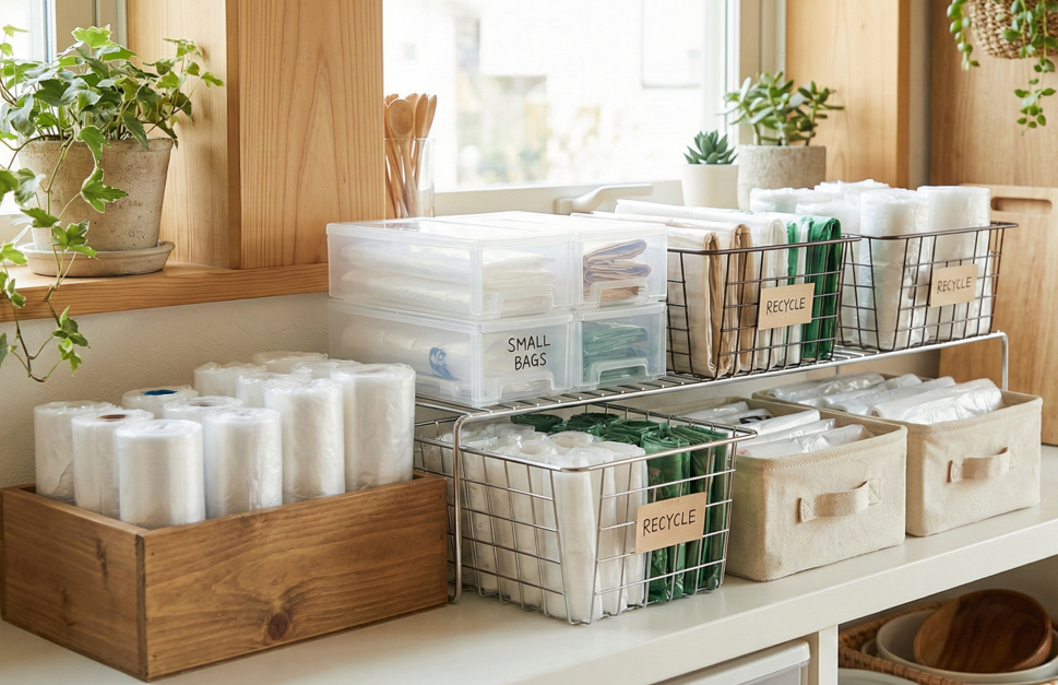 小さいポリ袋 収納 100均