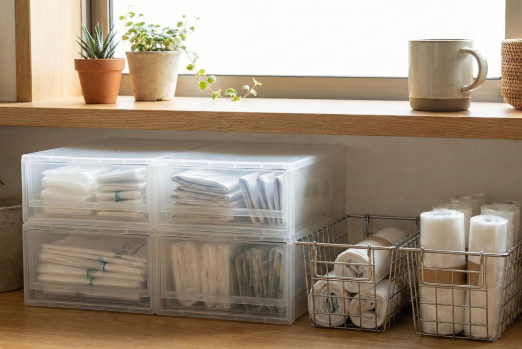 小さいポリ袋の収納アイデア｜100均で簡単に整頓する方法