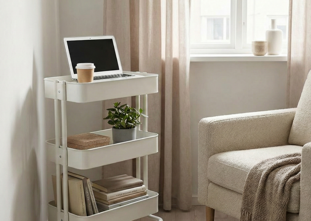 狭い部屋でも使えるIKEAワゴンの実用的な活用法